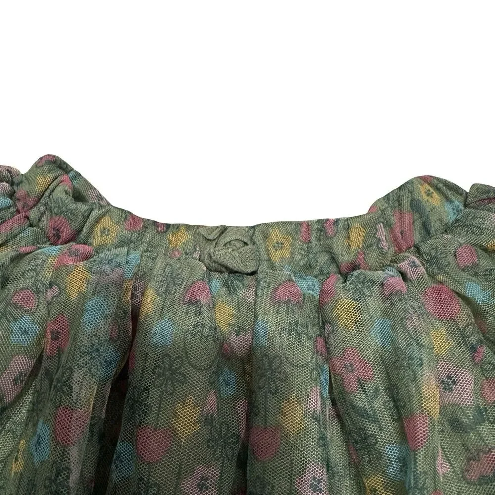 Girls Kids Toddler 2022 Peppa Pig Skirt Size 3T Floral Green Ruffled Layered